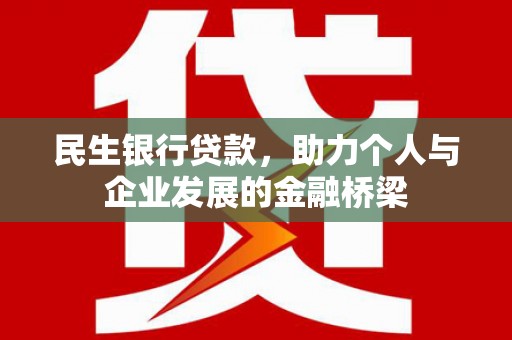 红寺堡民生银行贷款，助力个人与企业发展的金融桥梁