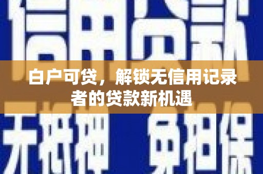 泰山白户可贷，解锁无信用记录者的贷款新机遇