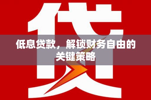 西峡低息贷款，解锁财务自由的关键策略